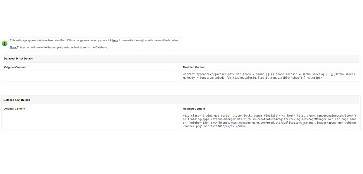 Website Monitoring App - ManageEngine Applications Manager