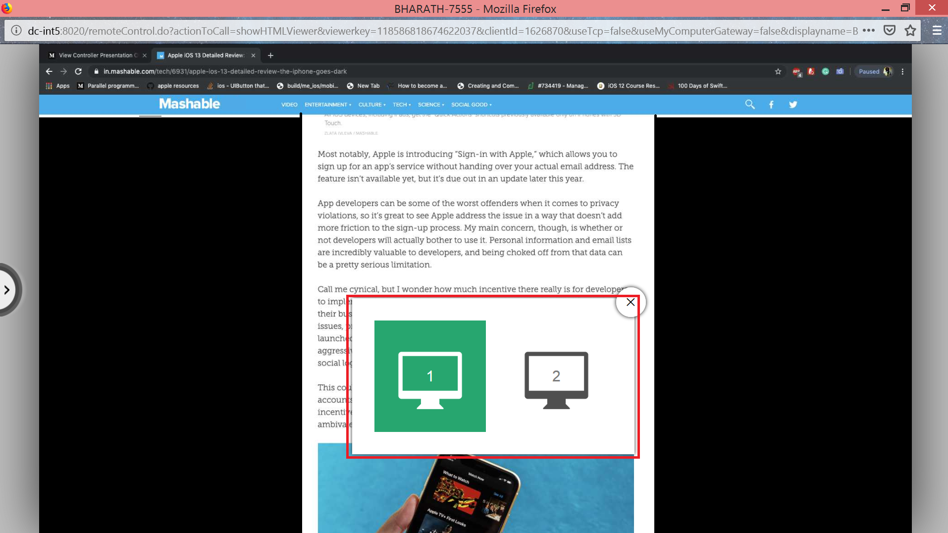 Sie können nahtlos zwischen Bildschirmen in der Multi-Monitor-Ansicht umschalten
