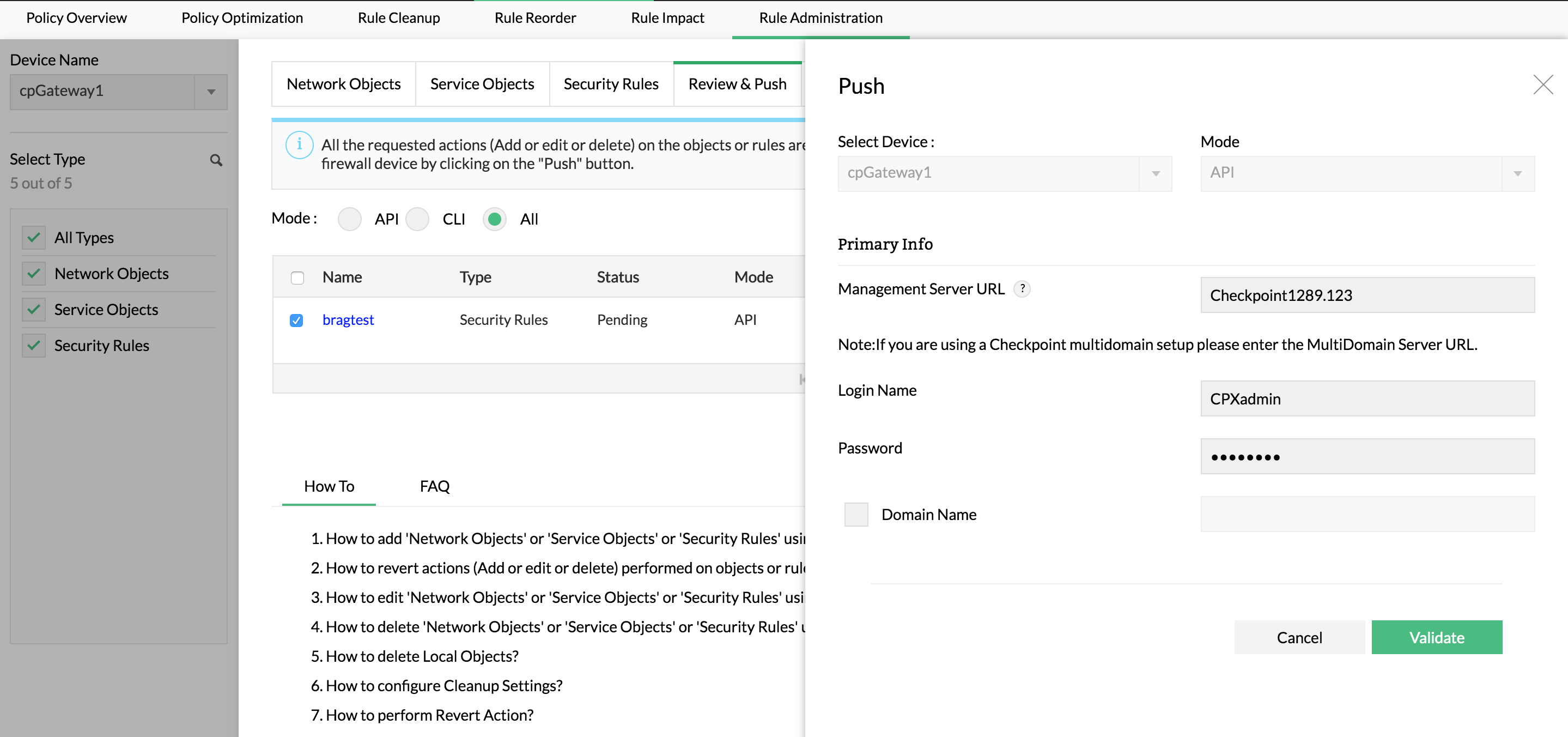 Administration von Firewall-Regeln - ManageEngine Firewall Analyzer