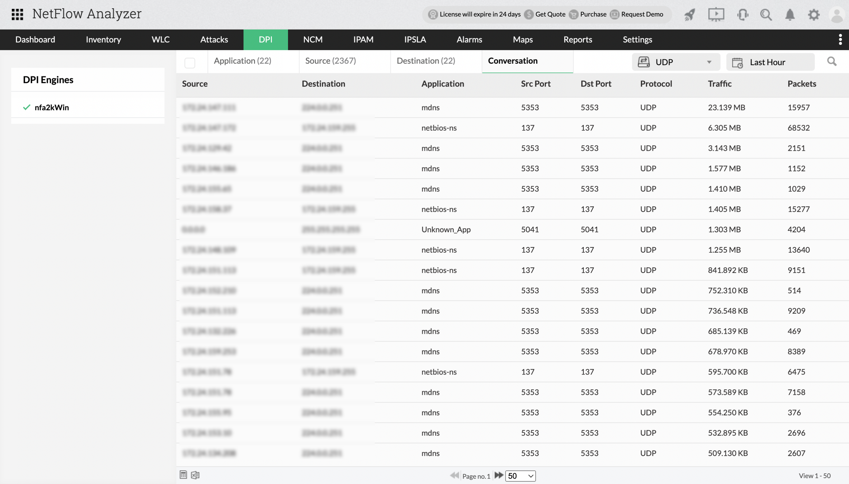Deep Packet Inspection Tool - ManageEngine NetFlow Analyzer