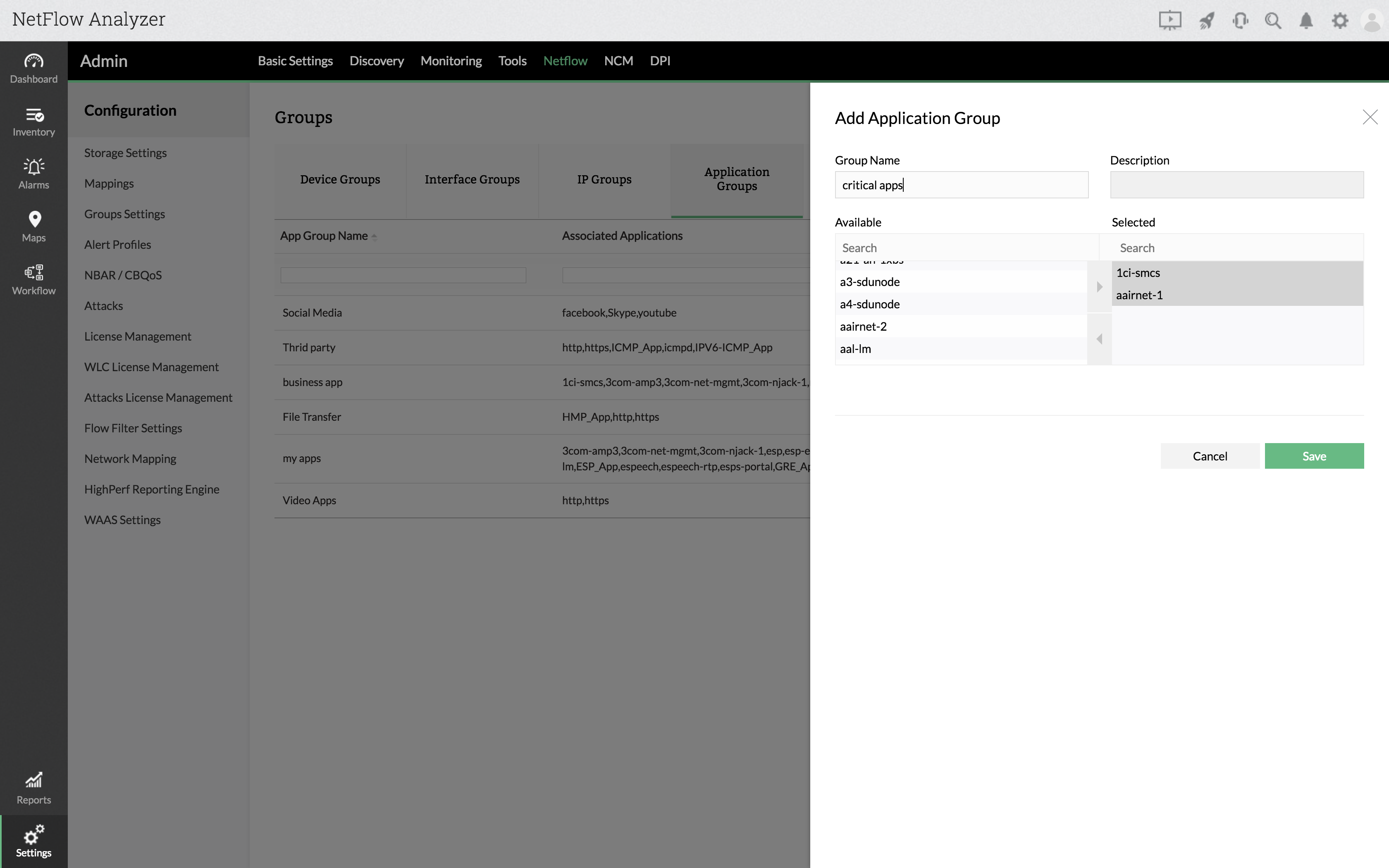 Application Monitoring Protocols - ManageEngine NetFlow Analyzer