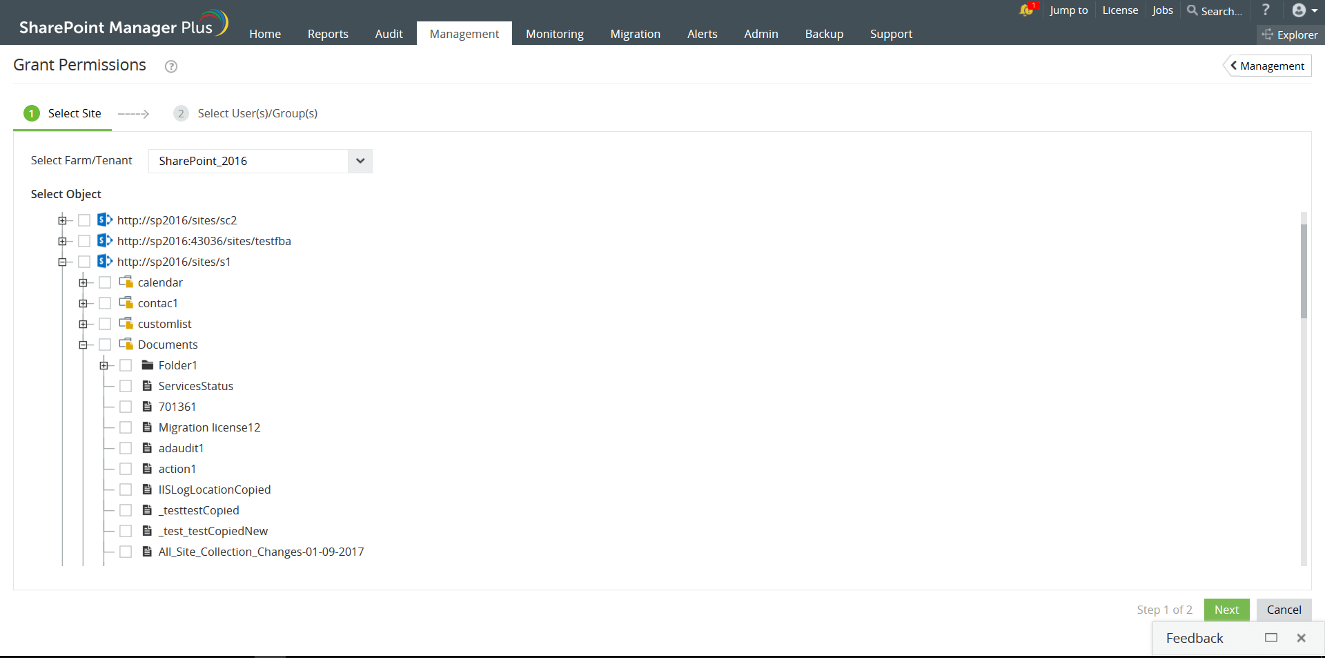 SharePoint Management Reports